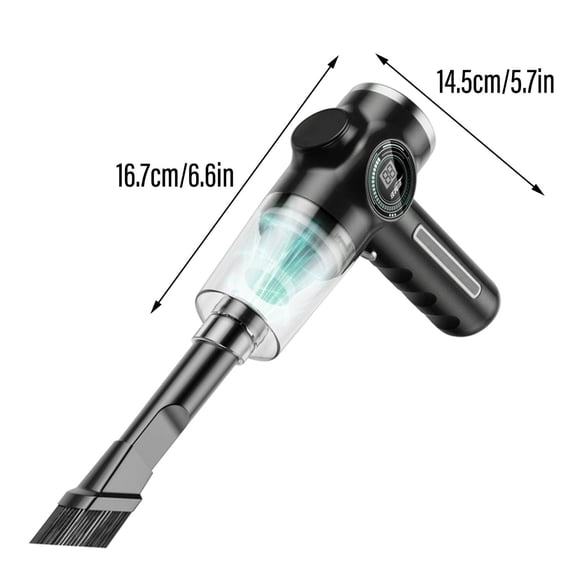 Wireless Hand Held Vacuum, Portable Vacuum Cleaners for Home, Vehicle-mounted Vacuum Cleaner with LCD Power Display for Drivers and Office Workers(Single Filter Element, Black)