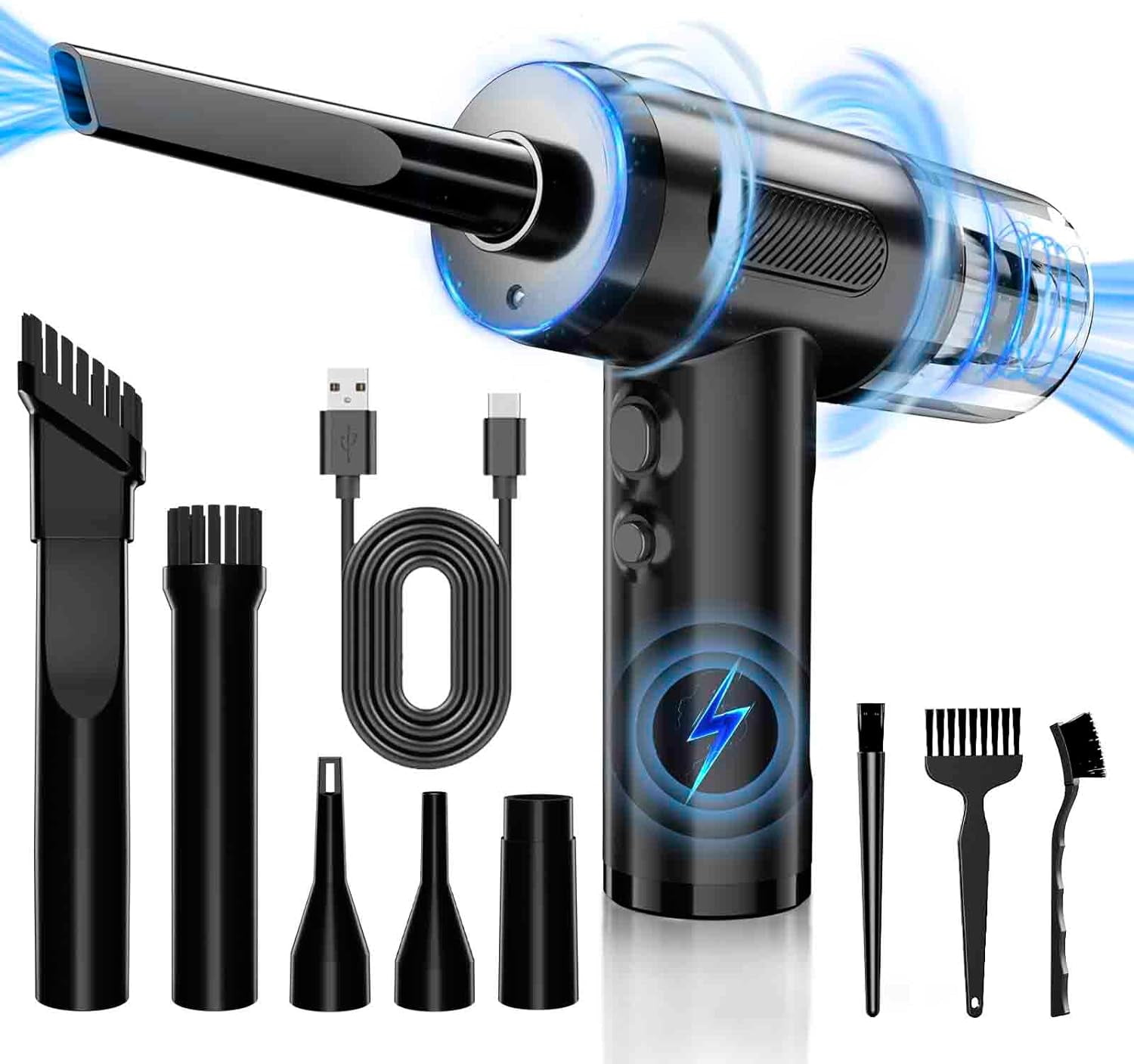 Vortify Cordless Car Vacuum - Powerful Suction, 4-in-1 Wet/Dry, Rechargeable Handheld Vac For Home & Car (Purple)