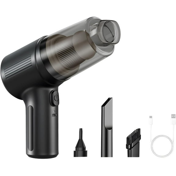 Wireless Handheld Car Vacuum Cleaner, 20000Pa Portable Vacuum & Blower 2-in-1, 50,000 RPM High-Power Mini Vacuum with 5 Attachments, 1200mAh Battery for Car, Home, Office Cleaning