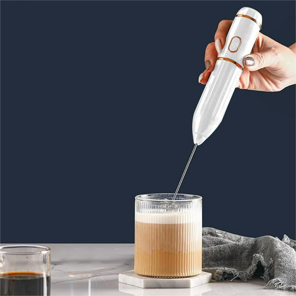 Wireless Handheld Milk Frother | USB Rechargeable 1200mAh Battery | Multi-Functional Food Chopper & Stirrer for Coffee, Lattes & Baby Food | Includes Mixing Head & Cable | White, Green, Blue