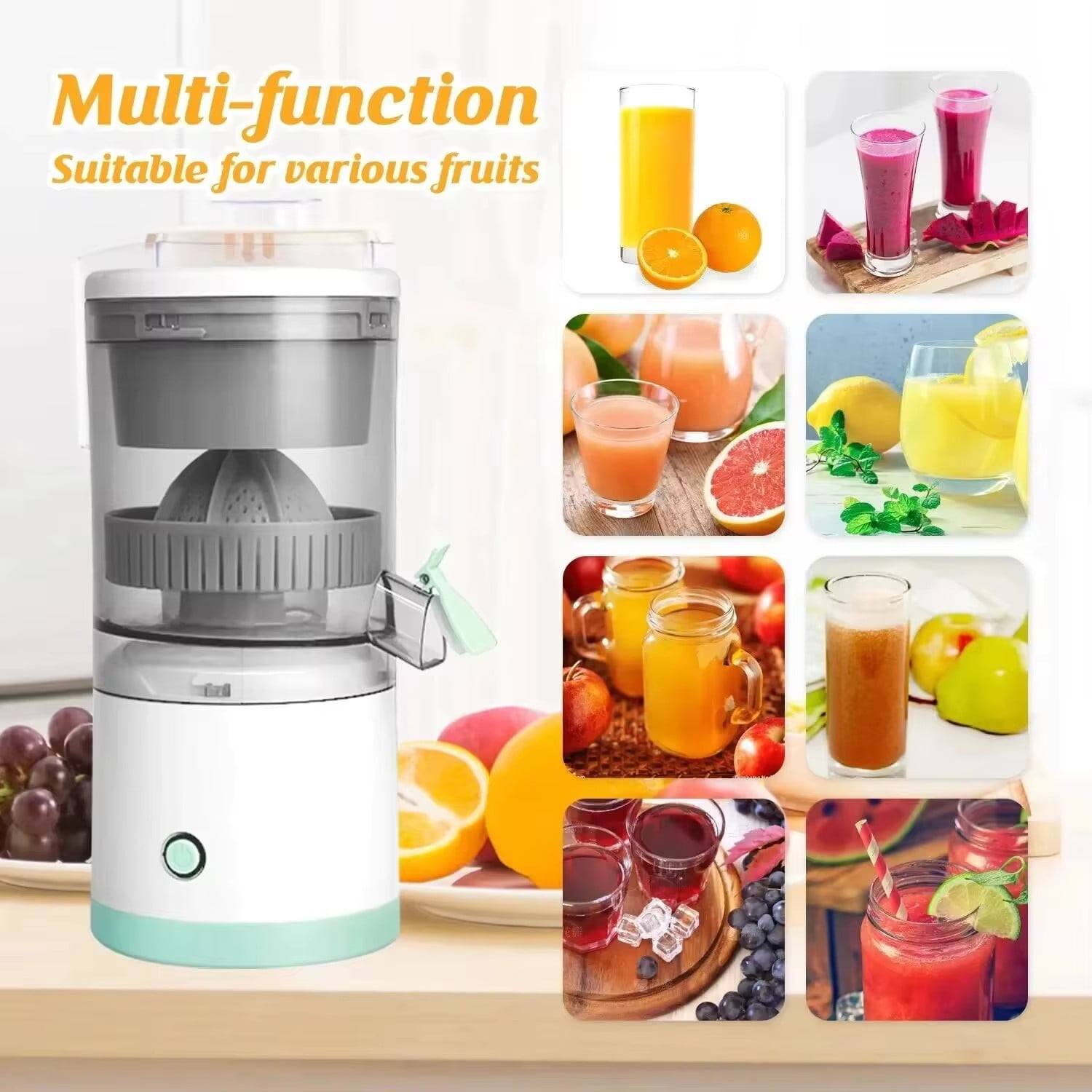 Wireless Hands Free Portable Usb Electric Citrus Juicer Rechargeable Orange Lemon Juicer