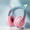 thumbnail image 1 of Cat Ear Bluetooth Headphones, Pink RGB Wireless Gaming Headset, Bluetooth 5.1, 10H Playtime, Type-C Fast Charge, 1 of 6