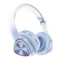 thumbnail image 1 of Wireless Headphones, Bluetooth 5.0 with LED Light Effects and Foldable Design for Work, Gaming, Workout, in Blue, Green, Pink, 1 of 9