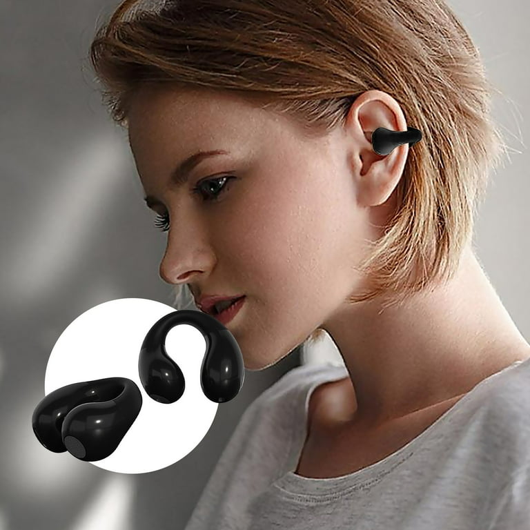 Wireless Headphones Bluetooth 5.3 Ear Clip Earphones Open Ear Clip Headphones with Mic Mini Wireless Earbuds Bluetooth for Running Sport Gym Black Walmart