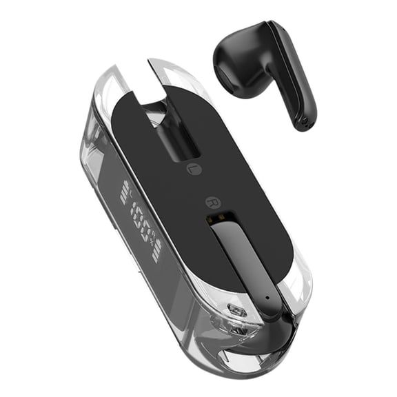 Wireless Headphones Hwkond Transparent Digital Display Earphones TM50 Wireless Bluetooth Earphones Semi In Ear Sports Bluetooth Earphones on Clearance