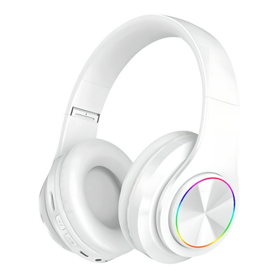 Wireless Headphones with Light Effects, Over-Ear Foldable Design, Long Battery Life, Bluetooth 5.0 and Built-In Microphone for Calls, Gaming, and Work