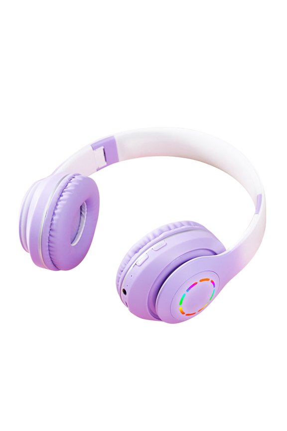 Wireless Headphones Over-Ear Bluetooth Adjustable 42 Hours of Listening Time Volume Control, Fitting in Gaming/Running/Sports Headphones for iPhone/Android/Samsung,Purple