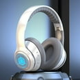 thumbnail image 1 of Wireless Headphones Over-Ear Headphones Active Noise Cancelling Bluetooth Headphones with Microphones, 42 Hours Playtime, HiFi Audio Adjustable Headphones for iPhone/Android/Samsung,White, 1 of 7