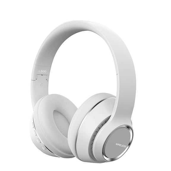 Wireless Headphones Over-Ear Headphones Active Noise Cancelling Bluetooth Headphones with Microphones, 42 Hours Playtime, HiFi Audio Adjustable Headphones for iPhone/Android/Samsung,White