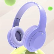 Wireless Headphones Over-Ear, HiFi Stereo Wireless Headphones, Foldable and Wireless Wired Mode, Noise Isolating Over-Ear Headphones with Mic and Volume Control for Computer Laptop Mobile, Purple