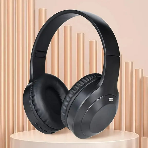 Wireless Headphones Over-Ear, HiFi Stereo Wireless Headphones, Foldable and Wireless Wired Mode, Noise Isolating Over-Ear Headphones with Mic and Volume Control for Computer Laptop Mobile, Black