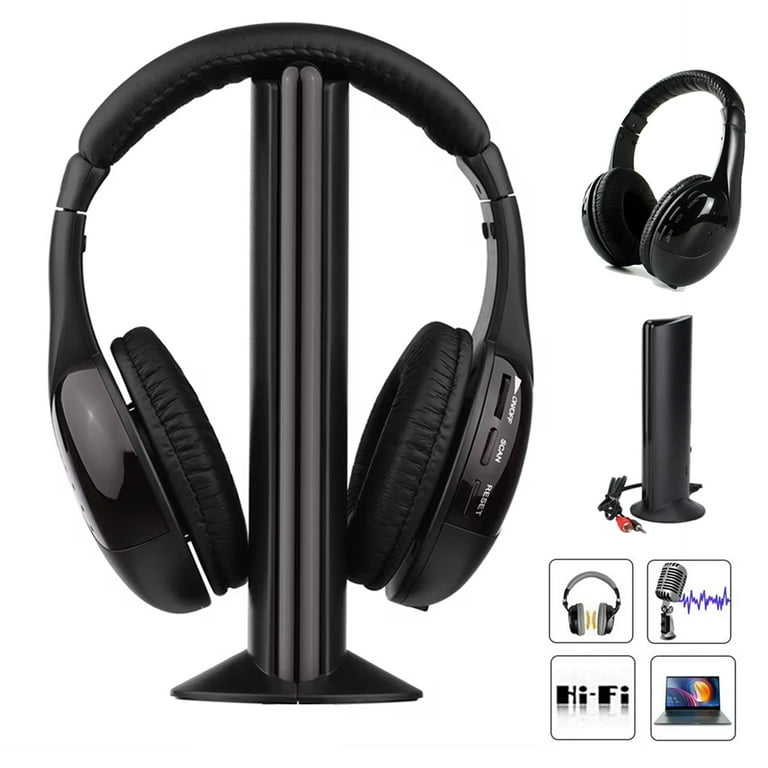 Wireless Headphones for TV Watching 5 in 1 Wireless Headphones Headset Hi Fi over on Ear TV Headphones Wireless for Watching Home TV Game Computer