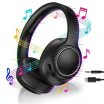 Wireless Headphones with Built-in Microphone, Over-Ear Headset Headphones,Hybrid Active Noise Cancelling Headphones, Comfort Fit Over Ear Headphones for Travel Home Office PC