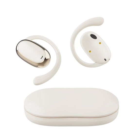 Wireless Headphones with LED Display, Stereo Ear Clip Noise Cancelling Waterproof Headphones with Microphone for iPhone Android iOS.