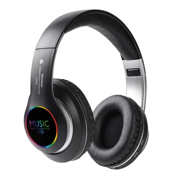 Wireless Headphones with LED Lights, Over-Ear Foldable Design, Bluetooth 5.0 with Long Playtime for Workouts and Calls