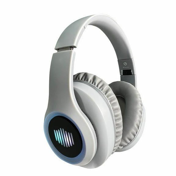 Wireless Headset, 2.4GHz Bluetooth Headphones 5.3 with ANC Noise Canceling Mic, LED Multicolor Music Light Display Wireless Headphones with Memory Foam, for PC/Mobile