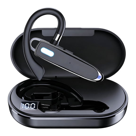 Wireless Headset Business Earpiece 70Hrs Playtime with 450mAh Charging Case Built-in Mic Noise Cancelling Headphone 5.0 Handsfree Sports Earphone for Android iOS Office