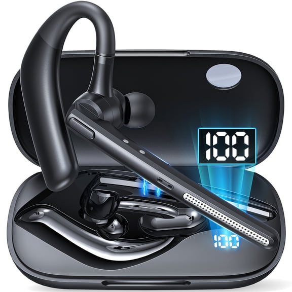 Wireless Headset, Earpiece Featuring a 500Mah Charging Case, 42 Hours of Talk Time, Integrated Microphone for Ios And Android Smartphones, V5.3 Hands-Free Headphones Suitable for Truck Drivers And