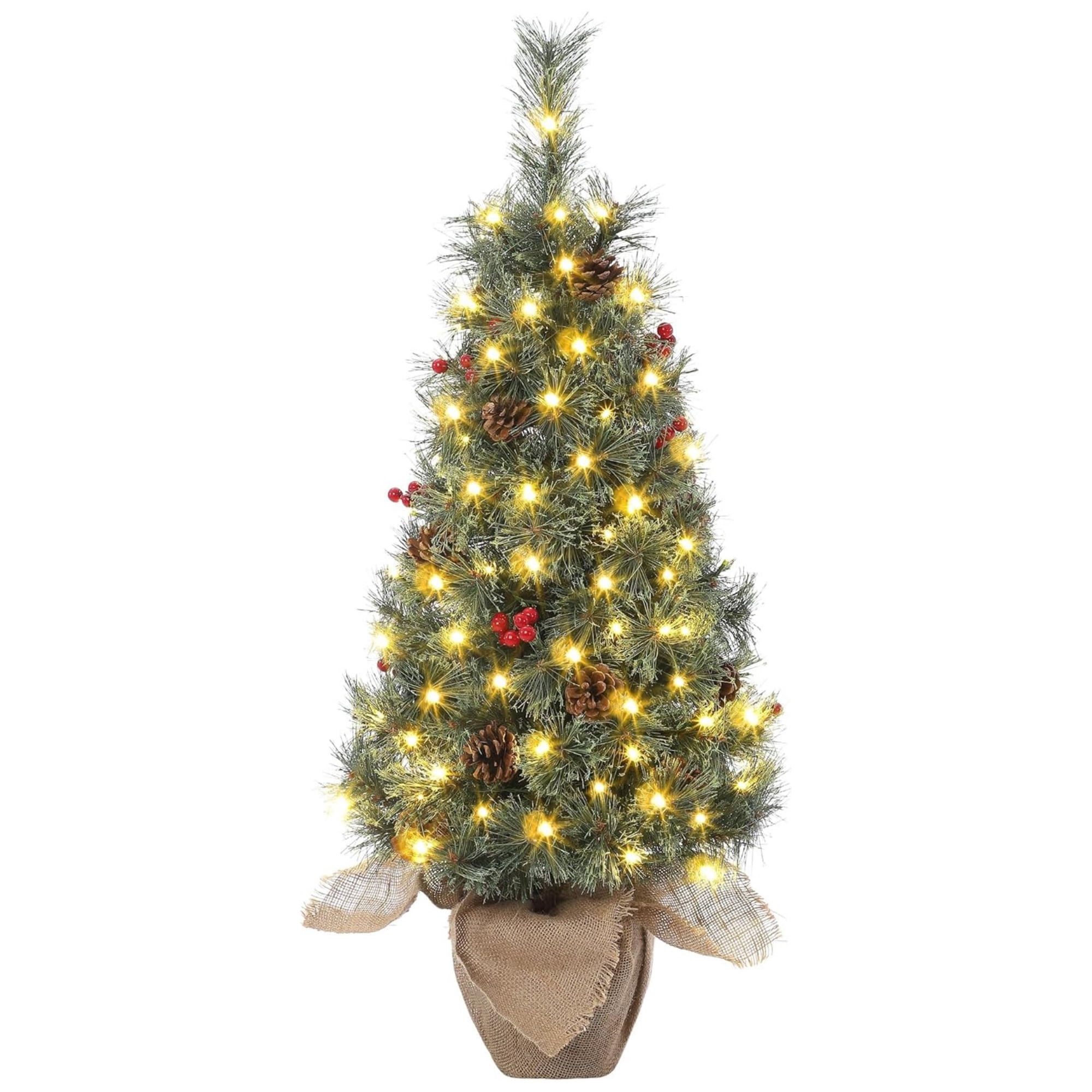 3ft Prelit Artificial Christmas Tree with Lights, 3 ft Xmas Tree with ...