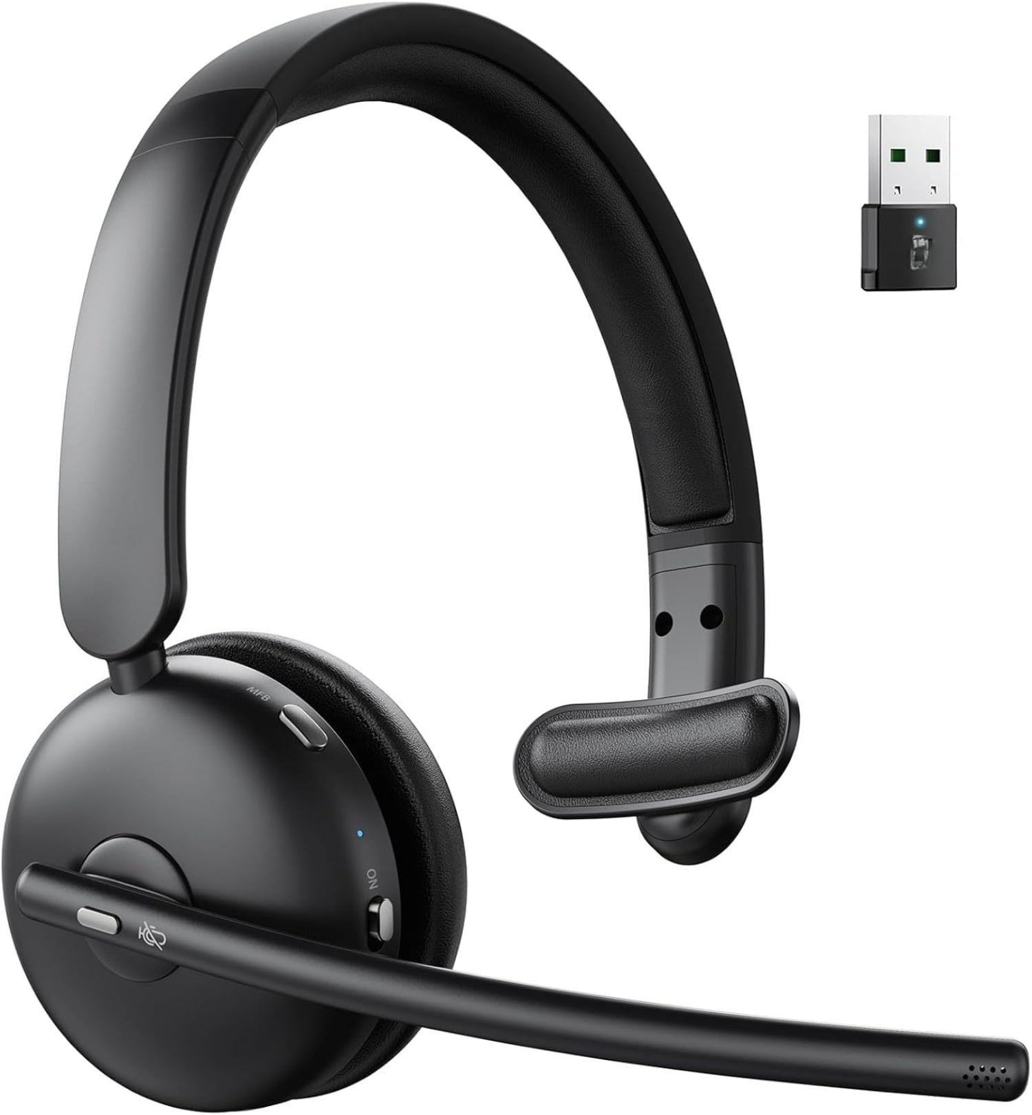 Wireless Headset with Mic for Work, Bluetooth 5.3 Headsets with AI ...