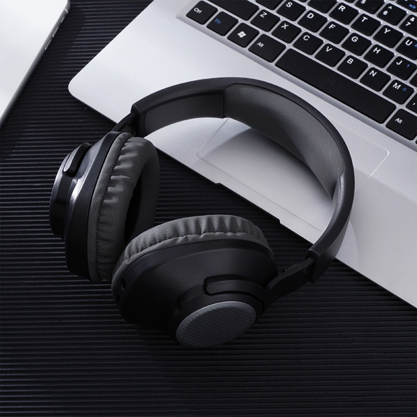 Wireless Headset with Mic for Work, Bluetooth Headset with Microphone (Environmental Noise Cancellation), Wireless Headset with USB Dongle & Charging Dock for PC/Teams/Zoom/Call Center/Home(Black)