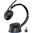 thumbnail image 1 of Wireless Headset with Mic for Work, Noise Cancelling Bluetooth Headset with Microphone for PC, Charging Base & USB Computer Headset with Microphone for Call Center/Office/Home/PC/ Laptop/Teams/Zoom, 1 of 4