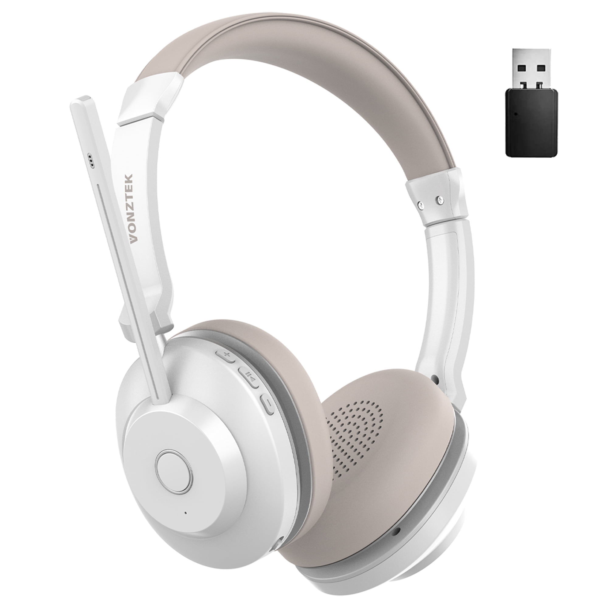 Vonztek Wireless Headset with Noise Canceling Mic 45 Hrs Bluetooth 5.2 USB Dongle for PC Cell Phone Walmart