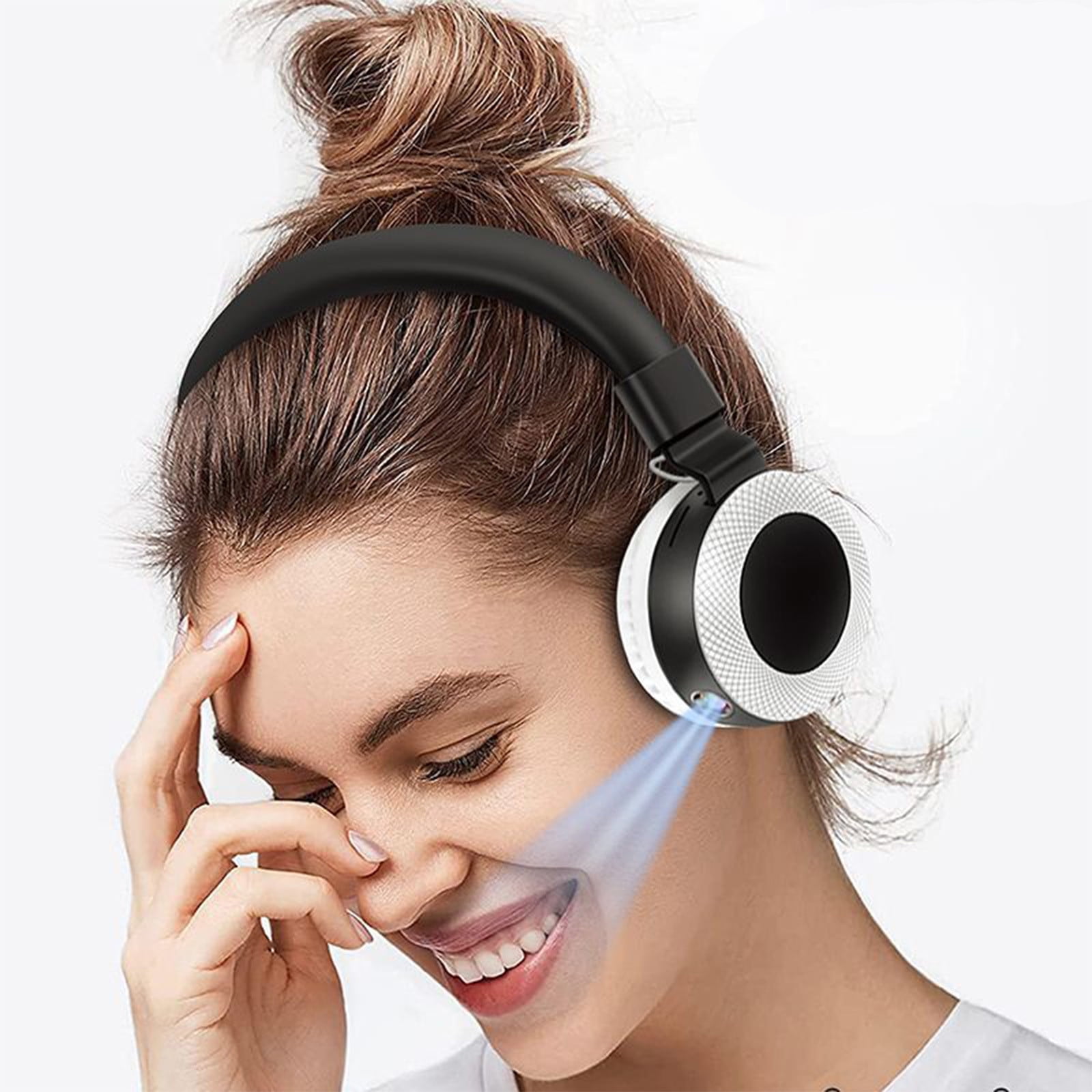 Wireless Headset, Wireless Headphones with Mic(AI Noise Cancelling), 65 Hrs Working Time with USB Dongle, Wireless Headset with Mic for Work from Home/Computer/Laptop/PC/iPhone/Android,White