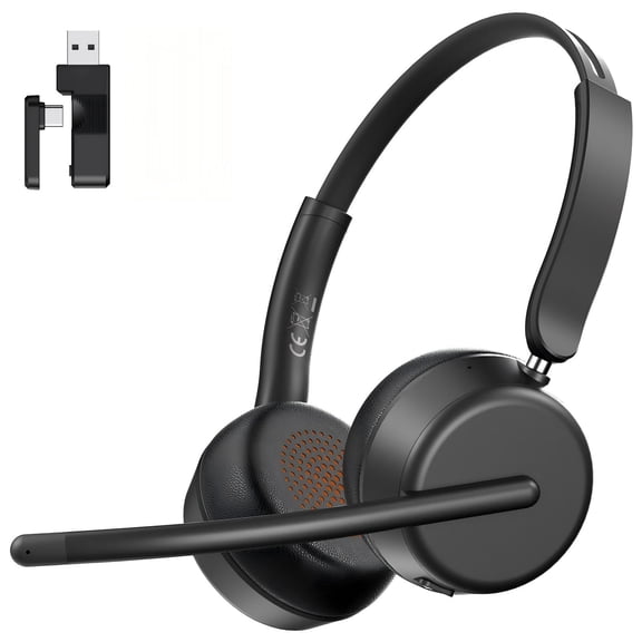 Wireless Headset with AI Noise-Canceling Mic, Bluetooth 5.4 Headphones for Home Office, Remote Work, Phone, Computer