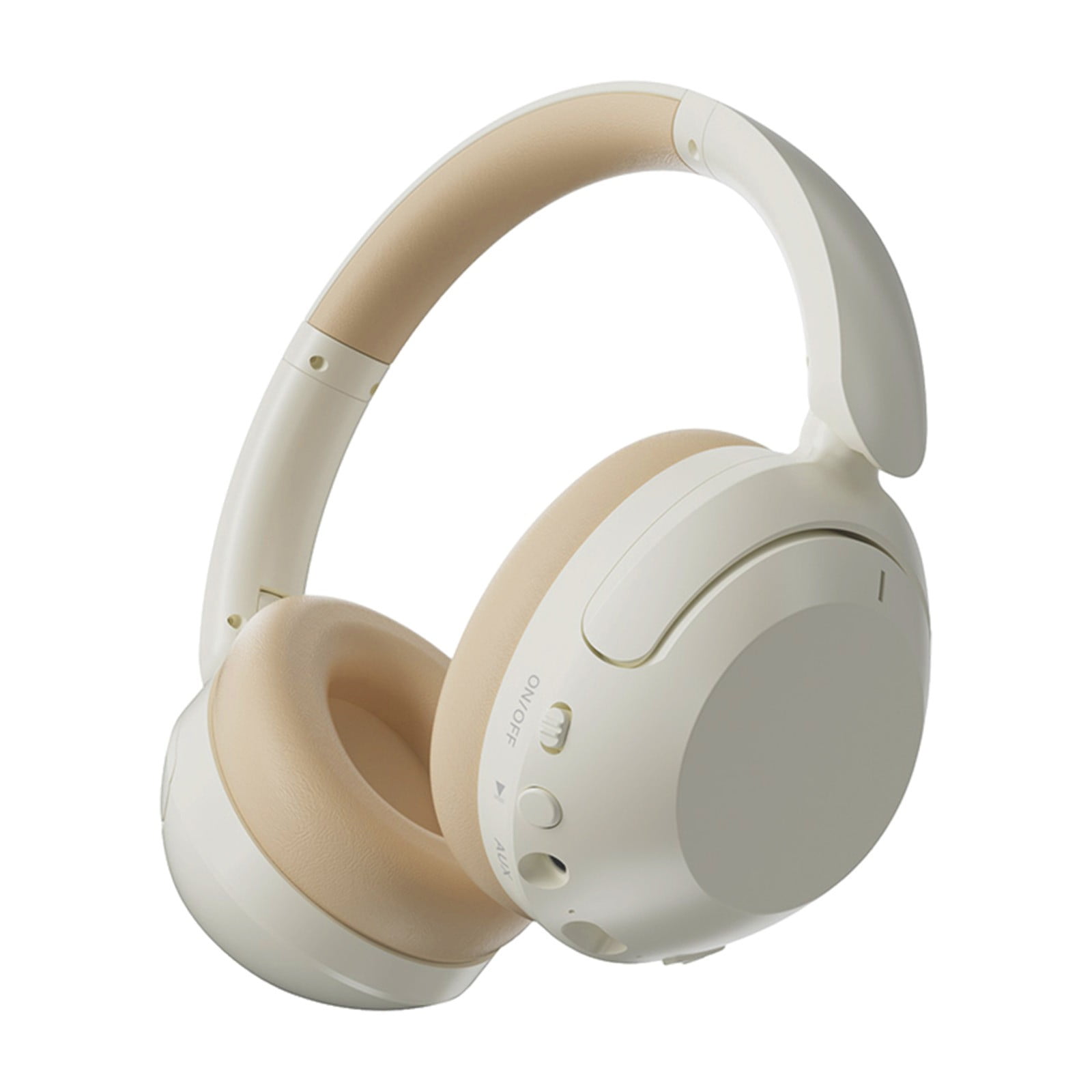 Wireless Headsets with Microphone, 45+ Playtime PC Bluetooth Headset and Multipoint Connect to Laptop Computer and Mobile, Wired or Wireless Headphones (1 Pack),Beige