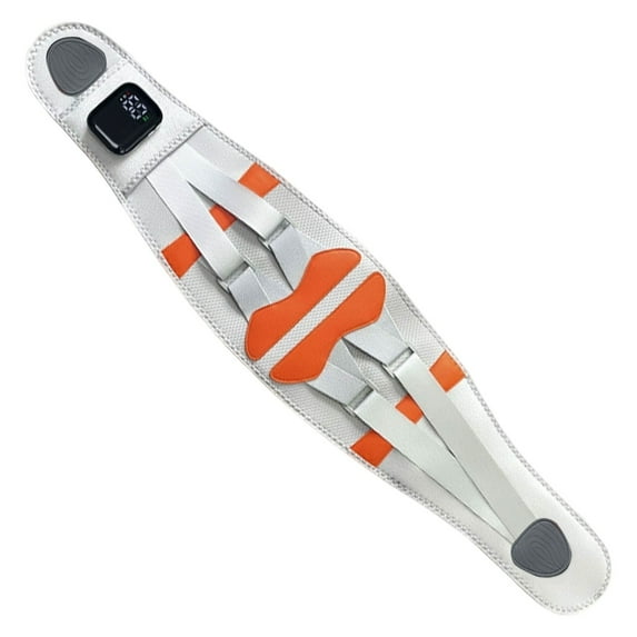 Wireless Heated Back Massager, Rechargeable Lumbar Support Belt with Vibration, Portable Heat Therapy Pad for Lower Back Pain Relief Grey2