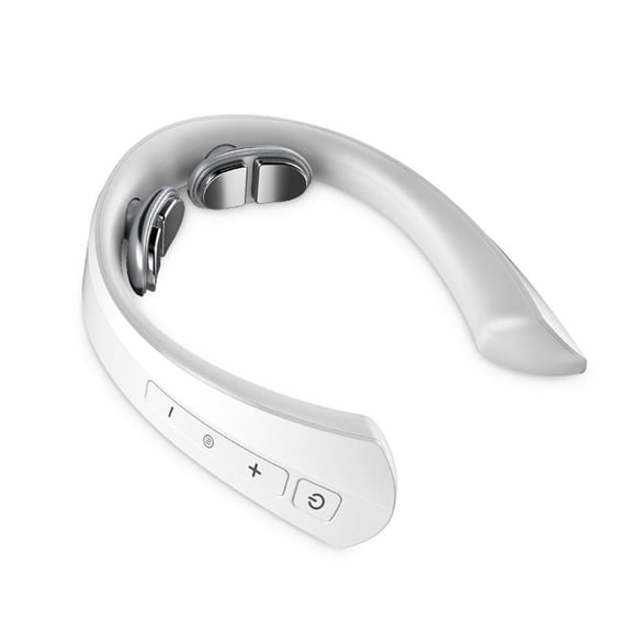 Wireless Heated Cervical Neck Massager 15 Gear TENS Pulse Shoulder Deep Tissue Massager with Remote Control Electrode Pads for Office Workers