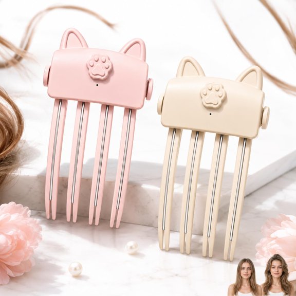 Wireless Heated Volumizing Root Lift Clip for Flat Fine Hair (1SET) | 2 Heat Settings and Type-C Rechargeable Design Create Quick Crown Lift and Fuller-Looking Bangs for Easy Travel Touch-Ups