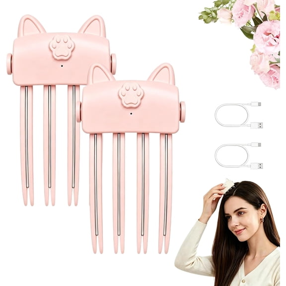 Wireless Heated Volumizing Root Lift Clip, Hair Volumizer Tool & Root Clips for Fine Flat Hair, Portable Crown & Bangs Lifter with 2 Heat Settings