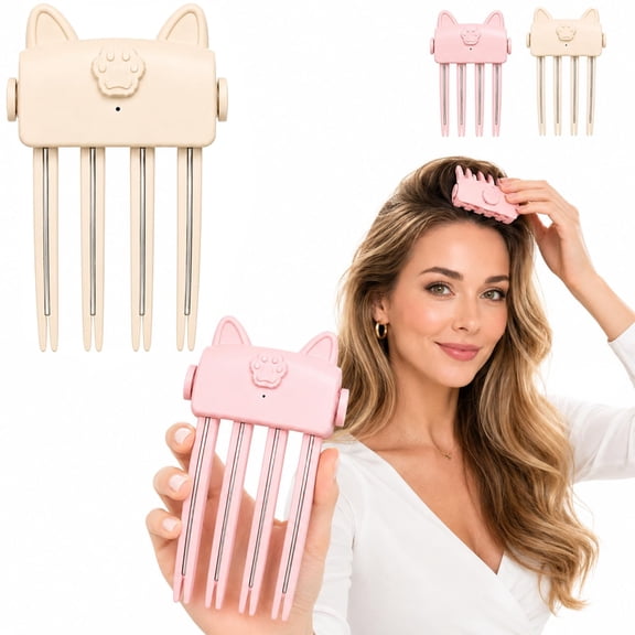 Wireless Heated Volumizing Root Lift Clip, Portable Cordless Hair Crown Styling Tool with 2 Heat Settings for Fine and Flat Hair