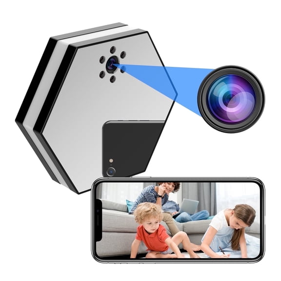 Wireless Security Camera, 1080P HD Monitor Pet Camera with Clock Display and Color Light, Night Vision Motion Detection, WiFi Smart Surveillance Camera for Home,Family,Baby,Pet Monitoring
