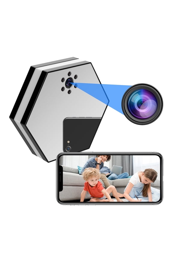 Wireless Hidden Camera, 1080P HD Security Monitor Camera with Clock Display and Color Light, Night Vision Motion Detection, WiFi Smart Surveillance Camera for Home,Family,Baby,Pet Monitoring