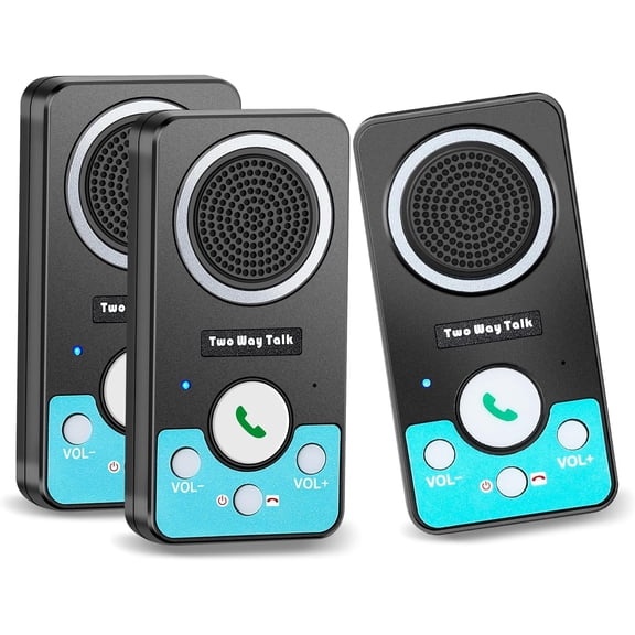 Wireless for Home, Full Duplex 2 Way Intercom System, 1500ft Long Range Intercom with 8 Volume Levels, Rechargeable Battery & 4 Chime for Home Office & Business (3 Pack)