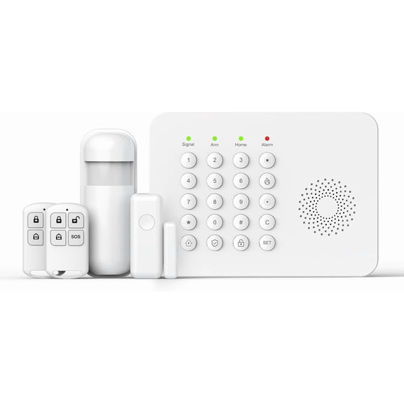 Wireless Home Security Alarm System, DIY Anti-Theft Alarm Kit with Door Window Sensors, Motion Detector, Remote Control for Home Apartment Office Garage