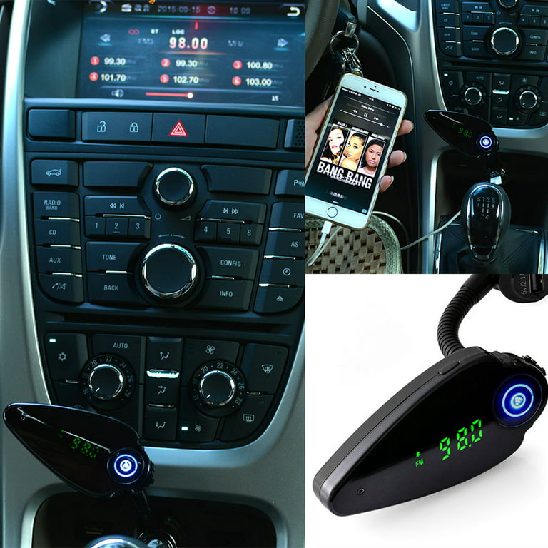 Wireless In-Car Bluetooth FM Transmitter iPhone Samsung Galaxy w