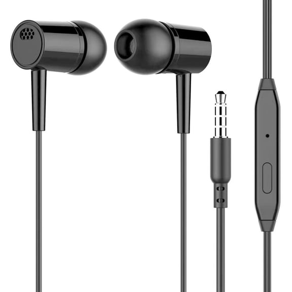 Wireless In-Ear Headphones with Microphone and In-Line Control for HD Calls and Music Black or White