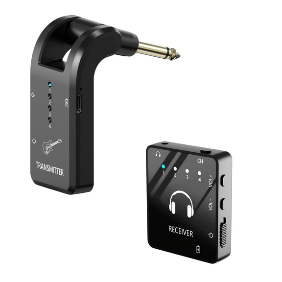 Wireless In-Ear Monitor System with IEM and Transmitter Clip Receiver, Can Be Paired Automatically, for Earphones, Guitars, DJ, Live Performance Supervision