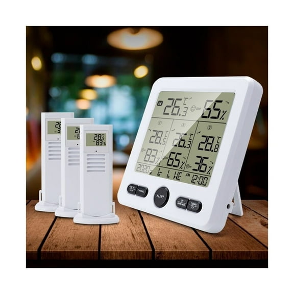 Wireless Indoor Outdoor Thermometer Digital Temperature Hygrometer With 3pcs Remote Sensors Home ,Real-Time