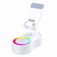 thumbnail image 1 of Wireless Induction Audio Bluetooth Speaker 5in1 Phone Holder Emergency Rechargeable (3000mAh) with Colorful Ambient Light 300° Foldable for Tablet iPhone Android, Womens Birthday Gifts(Pink), 1 of 21
