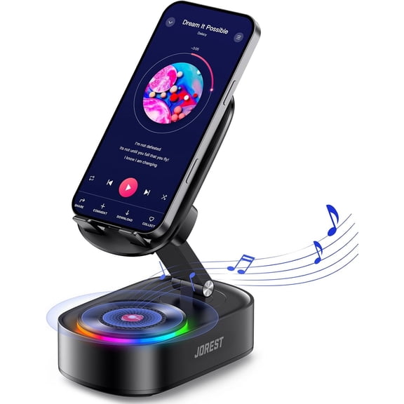 Wireless Induction Speaker, Cell Phone Stand with Bluetooth Audio, Phone Speaker Amplifier Foldable for iPhone, Android, iPad, Birthday Gifts for Men Women Teena Boy Dad Father