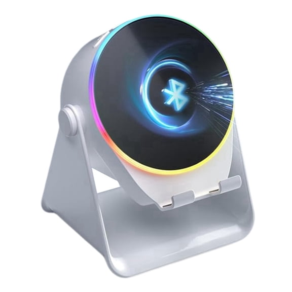 Wireless Induction Speaker,Cell Phone Stand with Bluetooth Speaker,Stereo Sound,RGB Ambient Light,Smartphone Holder A