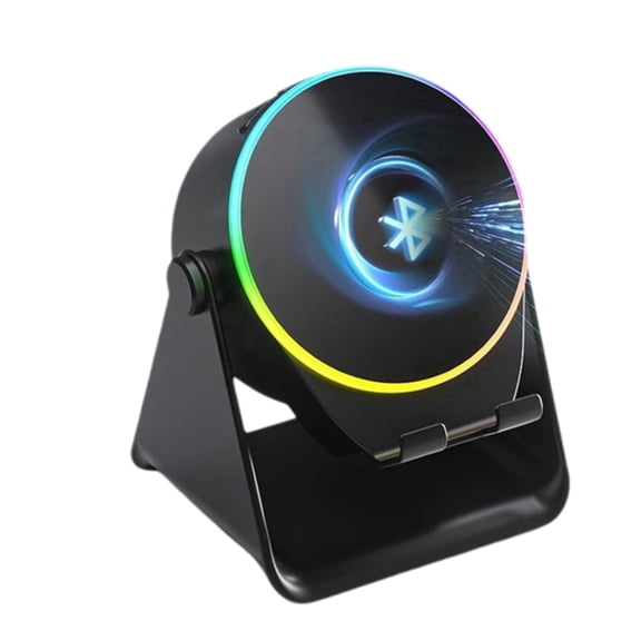 Wireless Induction Speaker,Cell Phone Stand with Bluetooth Speaker,Stereo Sound,RGB Ambient Light,Smartphone Holder B