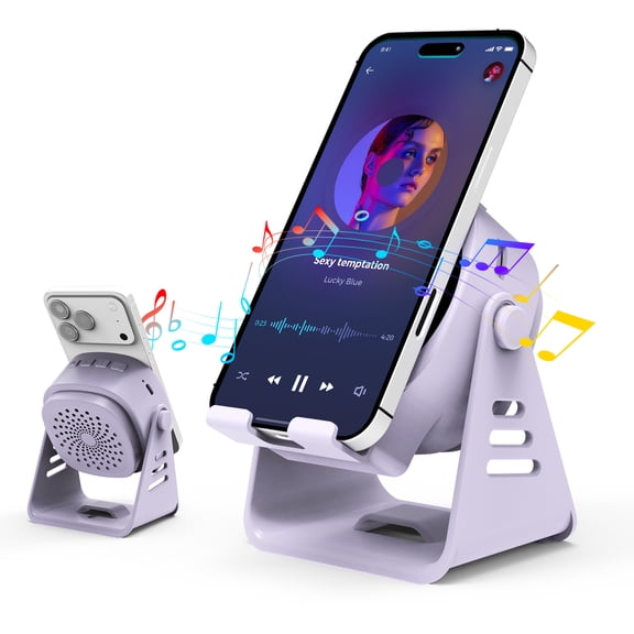 Wireless Induction Speaker with Phone Stand, 20W Portable Audio Amplifier for iPhone, iPad, Android Phones & Tablets