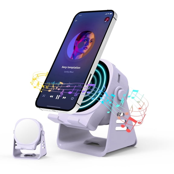 Wireless Induction Speaker with Phone Stand, 20W Portable Audio Amplifier for iPhone, iPad, Android Phones & Tablets