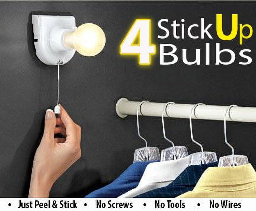 Wireless Instant Portable Light Bulb Cordless Mountable Battery Operated  Wireless LED Light Light Bulbs - Bulbs Peel and Stick Anywhere - 4pc 